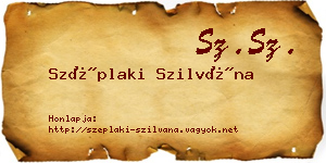 Széplaki Szilvána névjegykártya